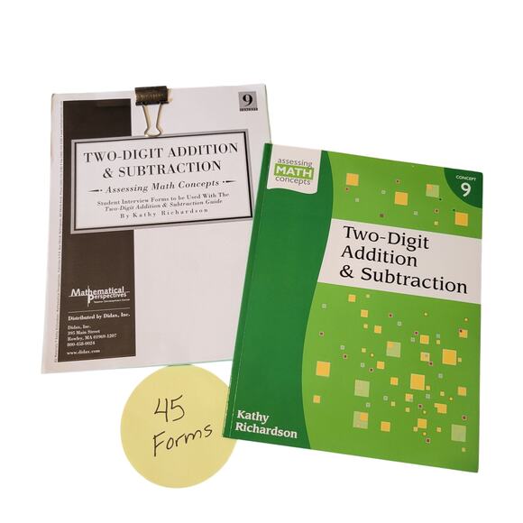 Two Digit Addition, Subtraction Book 9  Assessing Math Concepts 45 Student Forms - Picture 1 of 11